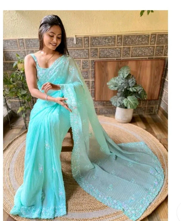 JH Fashion SAREE, Net Saree Embroidery New Saree Fancy Saree Party Wear Saree Hot Saree Designer Saree - Royal Blue, Free