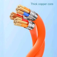 Tecsox 3in1 120 W Cable | 5A Fast
Charging Cable |
Mettalic Finish 

 - Red Orange