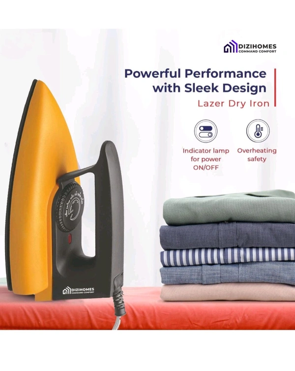Dizihomes 750 W Supreme Non-stick Sole Plate Dry Iron (black) - 1 Unit