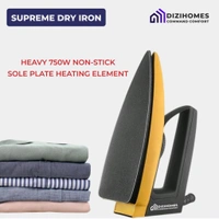 Dizihomes 750 W Supreme Non-stick Sole Plate Dry Iron (black) - 1 Unit