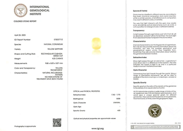 Pukhraj 5.15 Carat - Yellow, 5.15