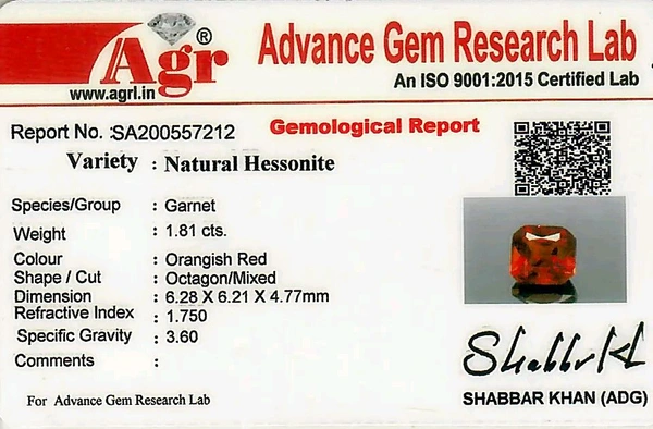 Hessonite Gomed 1.81 - Maroon, 1.81