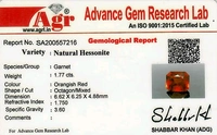 Hessonite Gomed 1.77 - Bright Red, 1.77
