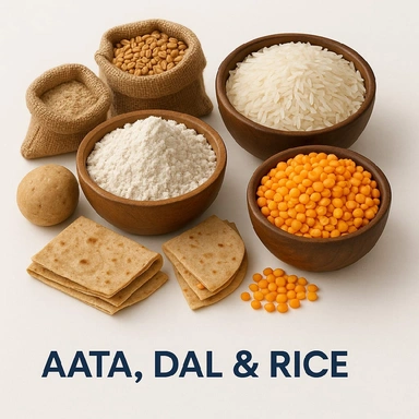 Aata, Dal & Rice