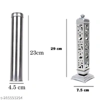 steel agarbatti stand with additional agarbatti storage box Stainless Steel Incense Holder SetName: steel agarbatti stand with additional agarbatti storage box Stainless Steel Incense Holder SetMaterial: Stainless SteelProduct Breadth: 7 cmProduct Height: 25 cmProduct Length: 7 cmNet Quantity (N): 2Size- The container size is standard so keep the incense stick smoothly,It is totall