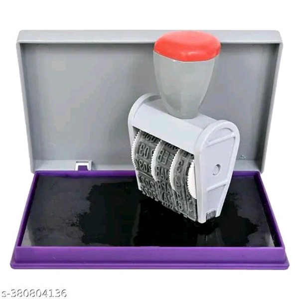 Number Stamp Plastic Manual Roll Digits Number Dater Rubber Stamp (Pack of 1)Name: Number Stamp Plastic Manual Roll Digits Number Dater Rubber Stamp (Pack of 1)Colour: MulticolorNet Quantity (N): 1Introducing Our (Pack of 1)  6-Digit Number Impression Kit, Complete with Crucial Symbols: '?', Kg, Gm, and manual adjustments and say hello to effortless imprints. Simplify numbering, la
