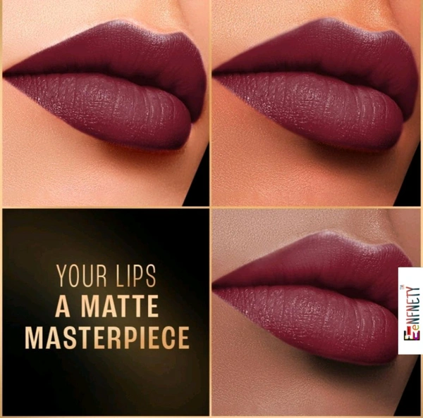Eenfnety ™ Lipstick PCENFLS001 Black  Lipstick With Glossy Payoff - Long Lasting Nourishment, Enriched With Vitamin E & Jojoba Oil - Vegan & Paraben Free - Real Red