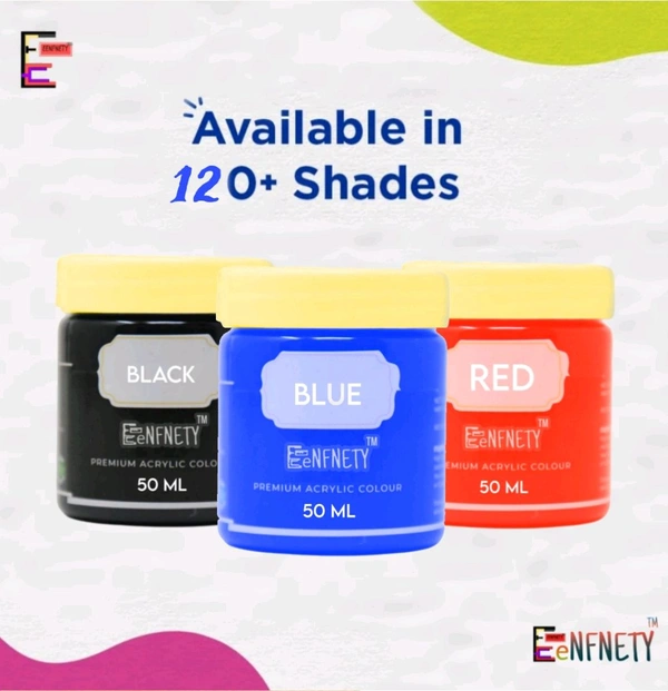 Eenfnety ™ Acrylic Colour PCENFAC001 Black , 50ml, Art and Craft Paint, DIY Paint, Rich Pigment, Non-Craking Paint for Canvas, Wood, Leather, Earthenware, Metal | Ideal for School Projects, hobbyists, Artists - Hot Coral