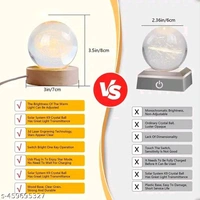 3D Galaxy PCENFAP010 Crystal Ball Night Lamp,Creative Engraved Crystal Ball Night Light, USB Table LED Wooden Crystal Ball for Home Decoration Birthday Gift for Teens, Boys, Girls (Galaxy)(Warm White)Name: 3D Galaxy Crystal Ball Night Lamp,Creative Engraved Crystal Ball Night Light, USB Table LED Wooden Crystal Ball for Home Decoration Birthday Gift for Teens - Kid Couple