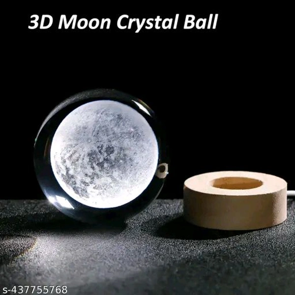 3D Galaxy PCENFAP010 Crystal Ball Night Lamp,Creative Engraved Crystal Ball Night Light, USB Table LED Wooden Crystal Ball for Home Decoration Birthday Gift for Teens, Boys, Girls (Galaxy)(Warm White)Name: 3D Galaxy Crystal Ball Night Lamp,Creative Engraved Crystal Ball Night Light, USB Table LED Wooden Crystal Ball for Home Decoration Birthday Gift for Teens - Moon
