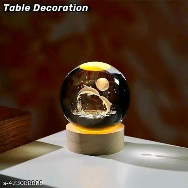 3D Galaxy PCENFAP010 Crystal Ball Night Lamp,Creative Engraved Crystal Ball Night Light, USB Table LED Wooden Crystal Ball for Home Decoration Birthday Gift for Teens, Boys, Girls (Galaxy)(Warm White)Name: 3D Galaxy Crystal Ball Night Lamp,Creative Engraved Crystal Ball Night Light, USB Table LED Wooden Crystal Ball for Home Decoration Birthday Gift for Teens - Dolphin
