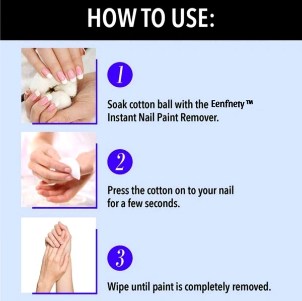 Eenfnety ™ Nail Paint Remover PCENFNPR01 , 28ml - Moisturizing, Acetone Free, with Vitamin E & Glycerin for Nourished, Stain Free Nails - Quick, Effective, Gentle Nail Polish Remover for All Types of Nail Polish