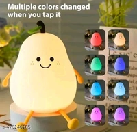 Night PCENFAP017 Lamp for Bedroom, Cute Lamp, Night Lamp for Kids, Silicone Lamp, Cute Night Lamp, Birthday Gifts, Lamp for Kids, Light Lamp, Diwali Light, Rechargeable, Pear Lamp (Warm White) - Smile