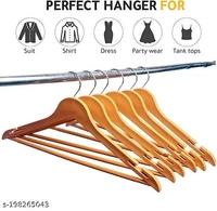 CROSSLINE PCENFAP021 (Pack of 12) Premium Wooden Type Plastic  Clothes Hangers for wardrobes-Non-Slip, Strong and Sturdy Hangers for Suits, Sarees, Shirts and Trousers (12)
 