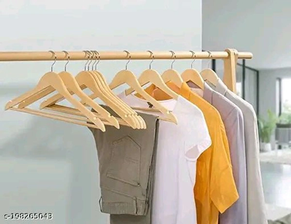 CROSSLINE PCENFAP021 (Pack of 12) Premium Wooden Type Plastic  Clothes Hangers for wardrobes-Non-Slip, Strong and Sturdy Hangers for Suits, Sarees, Shirts and Trousers (12)
 