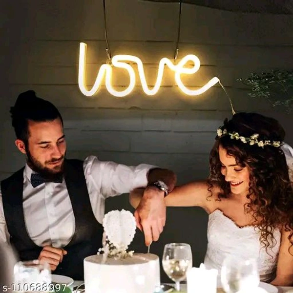 BM Love PCENFAP022 Neon Led Light Sign for Love Room Decoration Accessory, Table Decoration, Gifts, Night Light with (USB+Battery)(WARM WHITE) || Love light lamp || Love Neon Lights || Love Lighting gift ||Love Lights || Love Neon Light - White