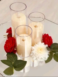 LED PCENFAP025 candle in a transparent cup, 3 pcs set, Flickering flame, Premium & elegant candles for home decor, festive & diwali decor
Name: LED candle in a transparent cup, 3 pcs set, Flickering flame, Premium & elegant candles for home decor, festive & diwali decor