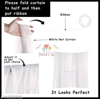 White PCENFAP028 Net Curtain With Led Light Happy Birthday Decoration Kit Combo (29pcs) With White Net Cloth (1pc) Led Light (1pc) Happy Birthday banner (1 set) Metallic Balloons & Ribbon for Boy   - Design 4