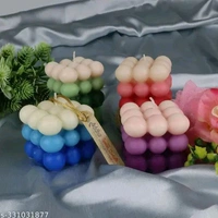 Pure PCENFAP030 Soy Wax Candles| Smokeless Candles| Scented Candles| 3X3 Bubble Candle|White & Pink Color| Set Of 2
  - Multicolour