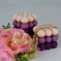 Pure PCENFAP030 Soy Wax Candles| Smokeless Candles| Scented Candles| 3X3 Bubble Candle|White & Pink Color| Set Of 2
  - Purple Pizzazz