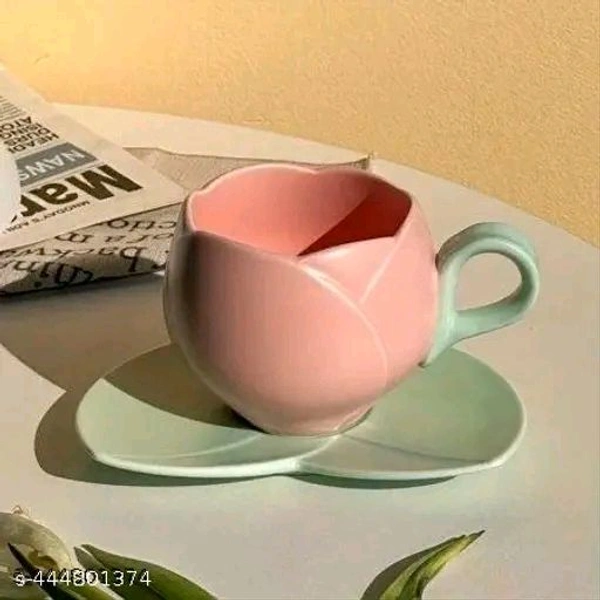 Elegant PCENFAP032 Pink Tulip Flower Ceramic Tea Cup and Leaf-Shaped Saucer Set
Name: Elegant Pink Tulip Flower Ceramic Tea Cup and Leaf-Shaped Saucer Set
 