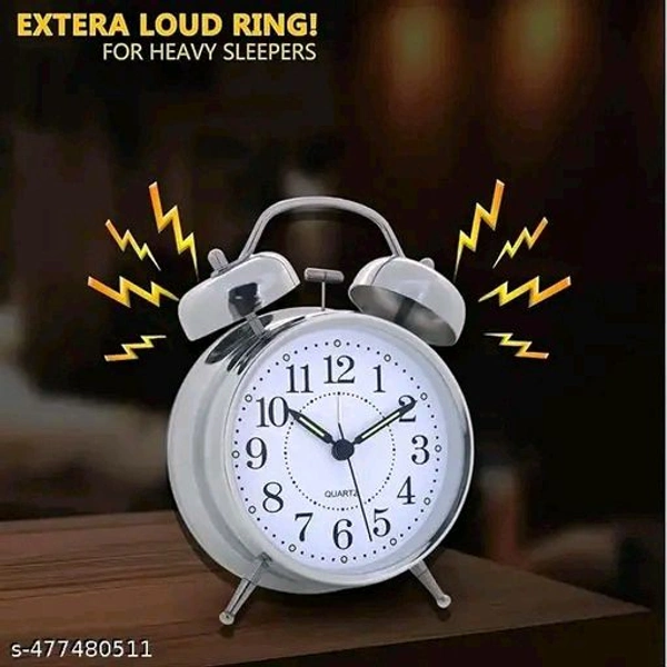 Twin Bell PCENFAP037 Analog Display Table Alarm Clock with Night Led Light 
Name: Twin Bell Analog Display Table Alarm   - White