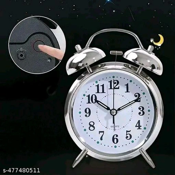 Twin Bell PCENFAP037 Analog Display Table Alarm Clock with Night Led Light 
Name: Twin Bell Analog Display Table Alarm   - White