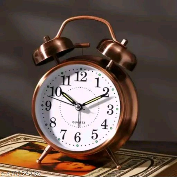 Twin Bell PCENFAP037 Analog Display Table Alarm Clock with Night Led Light 
Name: Twin Bell Analog Display Table Alarm   - Brown