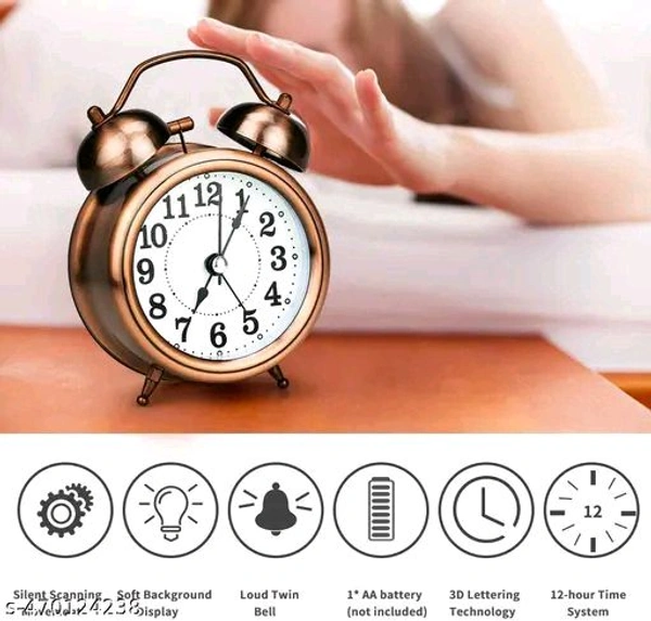 Twin Bell PCENFAP037 Analog Display Table Alarm Clock with Night Led Light 
Name: Twin Bell Analog Display Table Alarm   - Brown