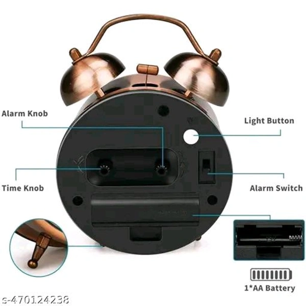 Twin Bell PCENFAP037 Analog Display Table Alarm Clock with Night Led Light 
Name: Twin Bell Analog Display Table Alarm   - Brown