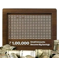 Wooden PCENFAP039 Moneyy Saving Boxx | Cash Saver Mxoney Boxx with Counting Target | ₹1,00,000 Savings Challenge Piggy Bank | Coin & Cash Bank for Boys, Girls and Adult | Durable & Eco-Friendly
 