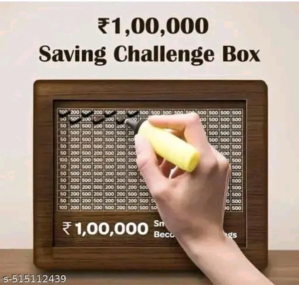 Wooden PCENFAP039 Moneyy Saving Boxx | Cash Saver Mxoney Boxx with Counting Target | ₹1,00,000 Savings Challenge Piggy Bank | Coin & Cash Bank for Boys, Girls and Adult | Durable & Eco-Friendly
 