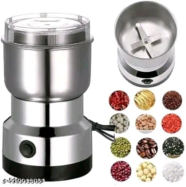 Spice Grinder PCENFAP043 Portable -Electric Grain Mill Grinder Stainless Steel Dry Grain Spices Cereals Seasonings Coffee Bean Grinder Machine (Pack  