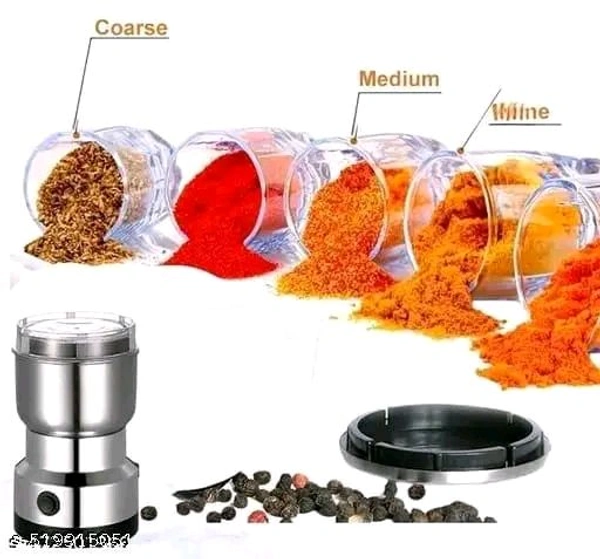 Spice Grinder PCENFAP043 Portable -Electric Grain Mill Grinder Stainless Steel Dry Grain Spices Cereals Seasonings Coffee Bean Grinder Machine (Pack  