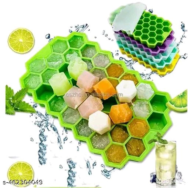 Crockdox® PCENFAP046 Honey Freezer Tray 37  Ice Cube Mould Flexible Tray for Freezer, Chocolate Cake Maker, Ice Trays for Chilled Drinks, Reusable(Pack of 4 Multi colour)
 