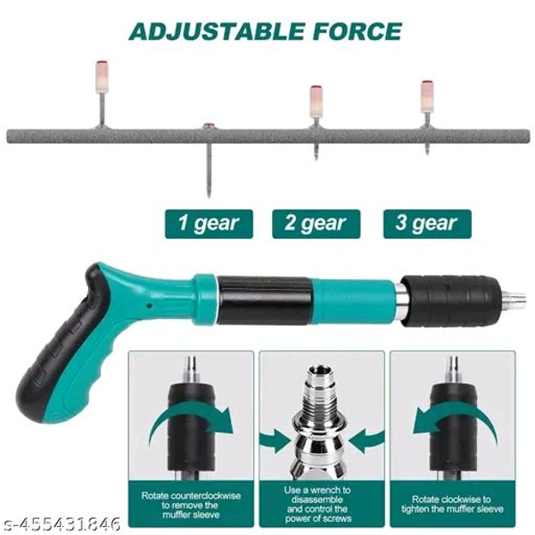 NEELPHARM PCENF5332 Multipurpose Manual Steel Nail Gun With 12 Nails, Nail Wall Fastening Tool For Cement Wall, Portable Mini Nail Shooting Machine Home DIY Woodworking (Pack Of 1) (Nail Gun)
 