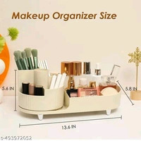 Rotating PCENFAP050 Makeup Organizer For Vanity, 360° Rotating Bathroom Organizer, Cosmetic Toiletries Perfume Storage Organizer for Dressing Table Countertop Bedroom Bathroom Makeup Room (ivory)
  - Beige