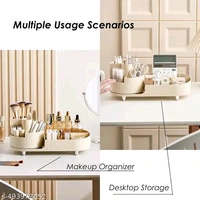 Rotating PCENFAP050 Makeup Organizer For Vanity, 360° Rotating Bathroom Organizer, Cosmetic Toiletries Perfume Storage Organizer for Dressing Table Countertop Bedroom Bathroom Makeup Room (ivory)
  - Beige