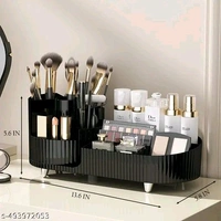 Rotating PCENFAP050 Makeup Organizer For Vanity, 360° Rotating Bathroom Organizer, Cosmetic Toiletries Perfume Storage Organizer for Dressing Table Countertop Bedroom Bathroom Makeup Room (ivory)
  - Black
