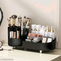 Rotating PCENFAP050 Makeup Organizer For Vanity, 360° Rotating Bathroom Organizer, Cosmetic Toiletries Perfume Storage Organizer for Dressing Table Countertop Bedroom Bathroom Makeup Room (ivory)
  - Black