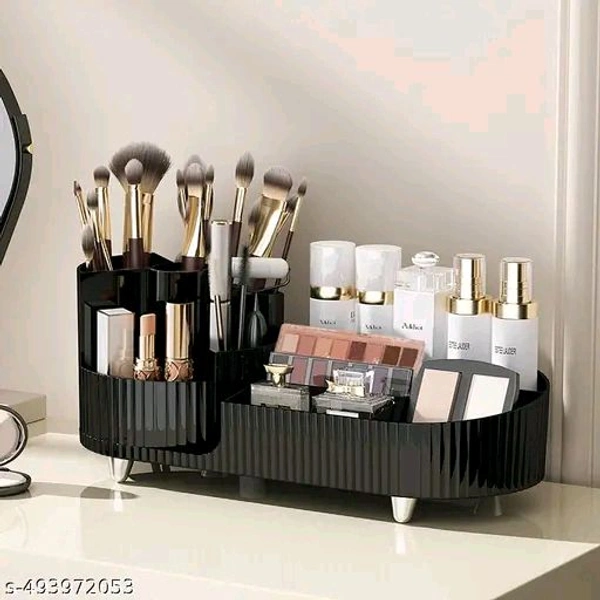 Rotating PCENFAP050 Makeup Organizer For Vanity, 360° Rotating Bathroom Organizer, Cosmetic Toiletries Perfume Storage Organizer for Dressing Table Countertop Bedroom Bathroom Makeup Room (ivory)
  - Black