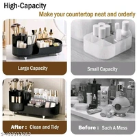 Rotating PCENFAP050 Makeup Organizer For Vanity, 360° Rotating Bathroom Organizer, Cosmetic Toiletries Perfume Storage Organizer for Dressing Table Countertop Bedroom Bathroom Makeup Room (ivory)
  - Black