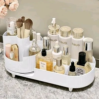 Rotating PCENFAP050 Makeup Organizer For Vanity, 360° Rotating Bathroom Organizer, Cosmetic Toiletries Perfume Storage Organizer for Dressing Table Countertop Bedroom Bathroom Makeup Room (ivory)
  - White