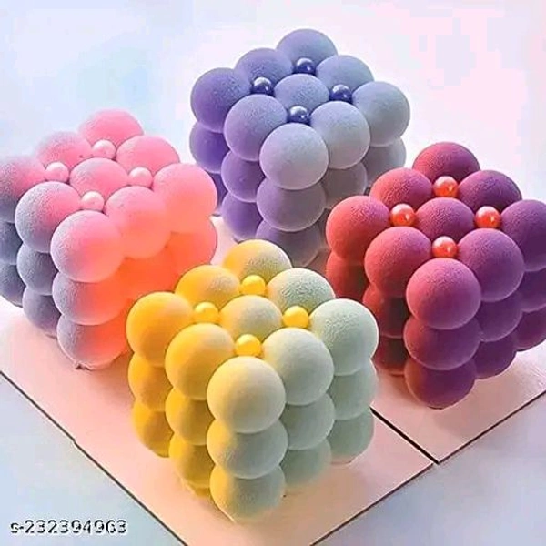 Eenfnety ™ Moldberry ENFPC85002 Cavity 3D Bubble Cube Shape Candle Mould for Candle Making, Home Decor, Aromatherapy 3D Silicone Moulds for Candles  