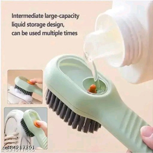 Liquid PCENF5429 Adding Soft Fur Cleaning Brush, Multifunctional Shoe Brush, Long Handle Liquid Adding Cleaning Brush Clothes Cleaning Tools
 