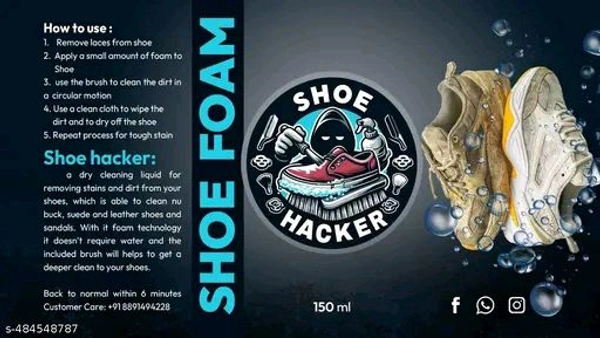 shoe PCENFAP058 hacker shoe cleaning foam 150 ml with free brush
Name: shoe hacker shoe cleaning foam 150 ml with free brush
 