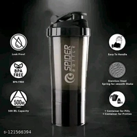 Premium PCENFAP061 Gym Shaker Bottle for Protein Shake with 2 Storage Compartment  ||Gym Shaker|| Water Bottle||Workout Bottle|| Gym Bottle||  - Black