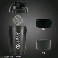 Premium PCENFAP061 Gym Shaker Bottle for Protein Shake with 2 Storage Compartment  ||Gym Shaker|| Water Bottle||Workout Bottle|| Gym Bottle||  - Black