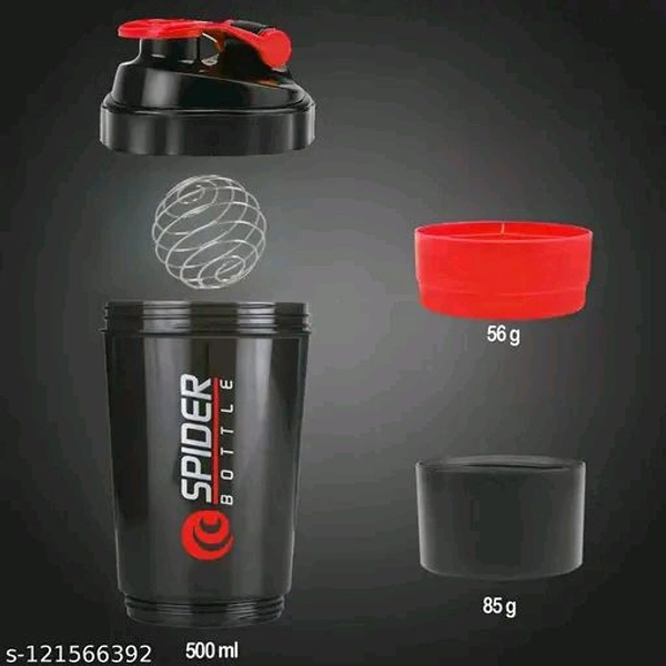 Premium PCENFAP061 Gym Shaker Bottle for Protein Shake with 2 Storage Compartment  ||Gym Shaker|| Water Bottle||Workout Bottle|| Gym Bottle||  - Red