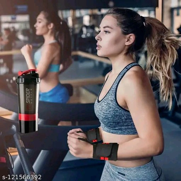 Premium PCENFAP061 Gym Shaker Bottle for Protein Shake with 2 Storage Compartment  ||Gym Shaker|| Water Bottle||Workout Bottle|| Gym Bottle||  - Red